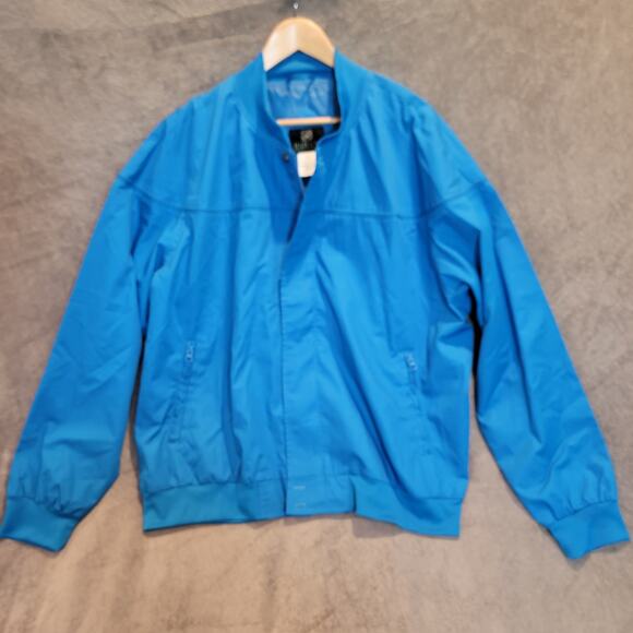 Haband Men’s Blue Jacket 2XL Lightweight Windbreaker Bomber Style - Picture 1 of 8